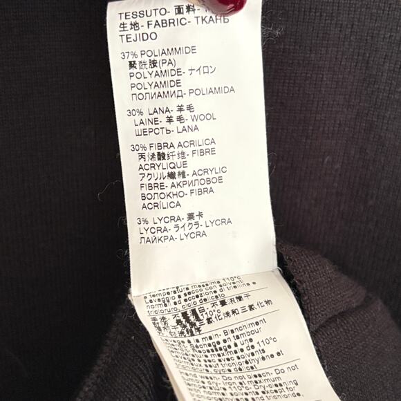 MSGM Sweater Dress S Floral Rose Balloon Sleeve Wool Black Quiet Luxury Glam - Picture 3 of 8